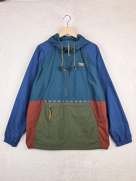 L.L. Bean Other - LL Bean Mountain Classic Anorak Windbreaker Mens Large Vintage Colorblock